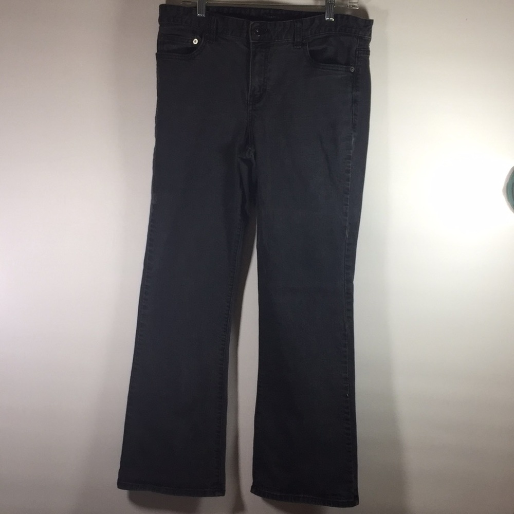 Madison Black Washed Boot Cut Jeans Size 14